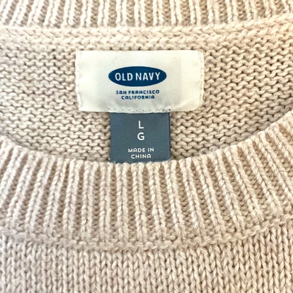 OLD NAVY SWEATER - Wine/Cream Long Sleeve Crew Neck Size Large - Picture 2 of 5